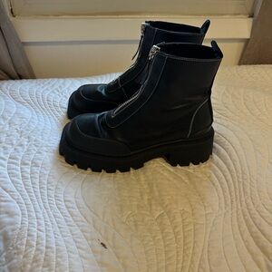 Black Ankle Boots with Zipper